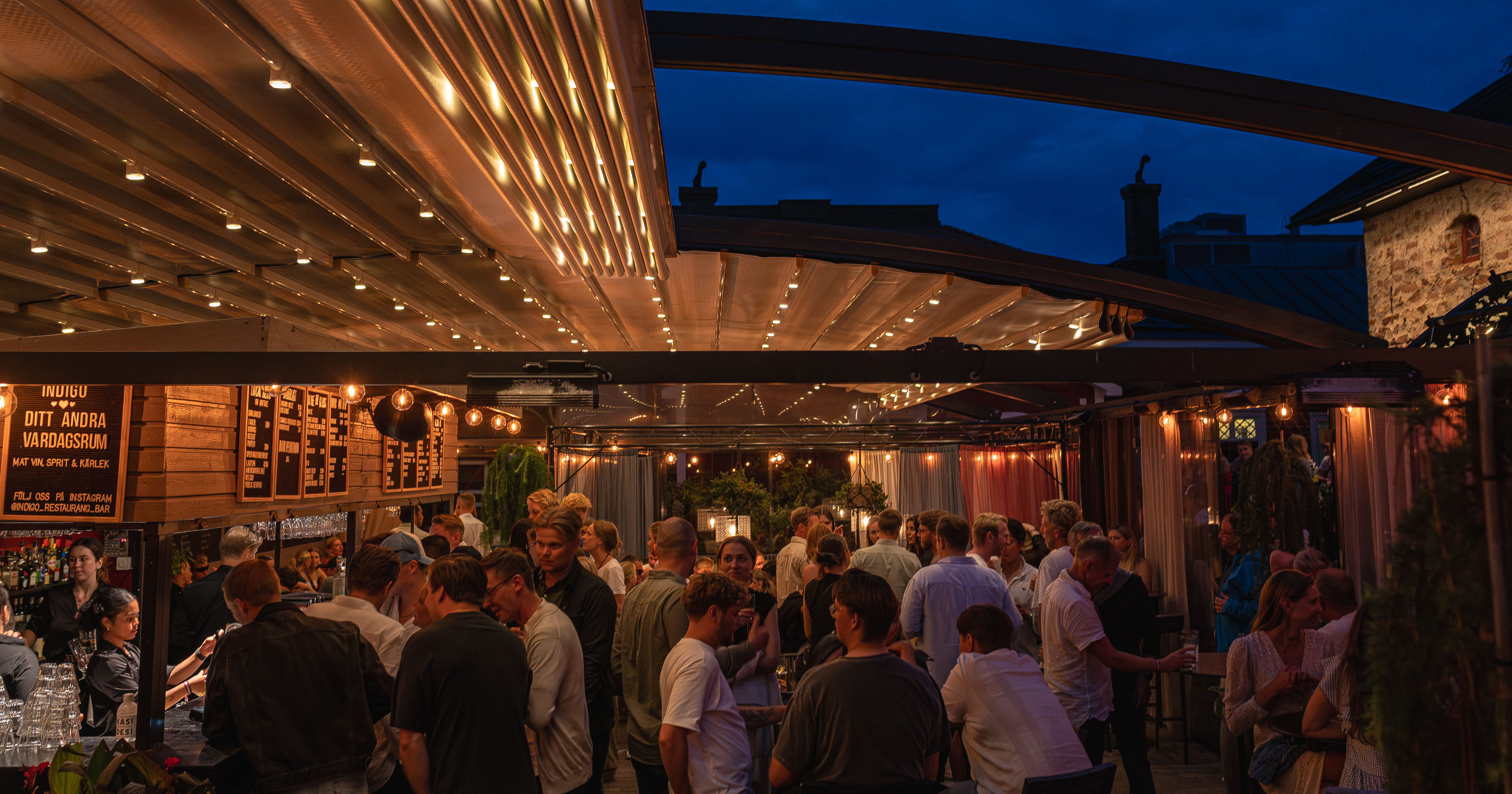 Uteplats under natten